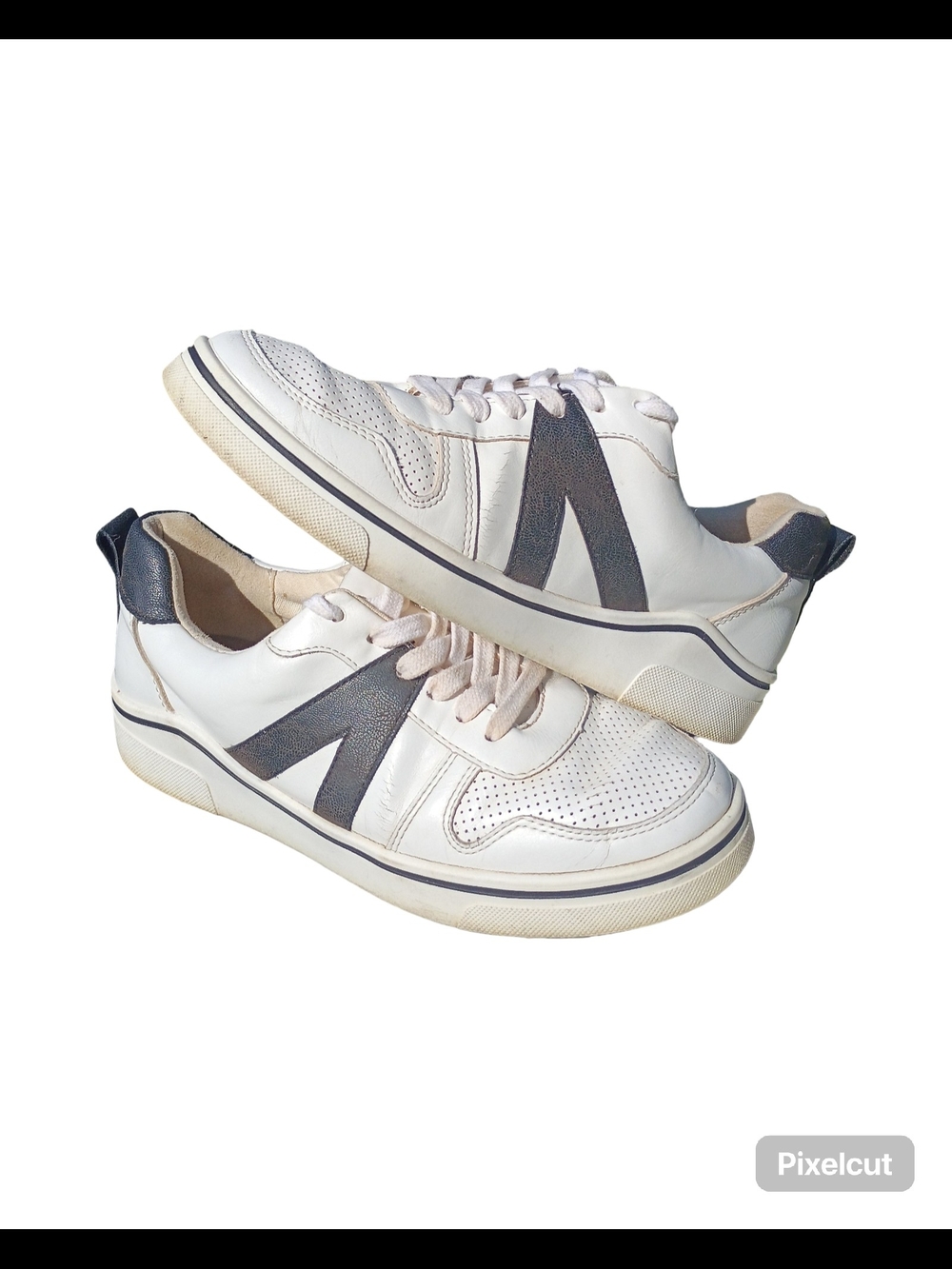 MIA White Sneakers with Black Accents